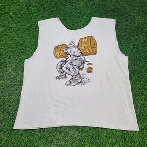 Vintage 1993 RAGE Bodybuilding Cut Off T-Shirt Mens XXL Boxy Fit